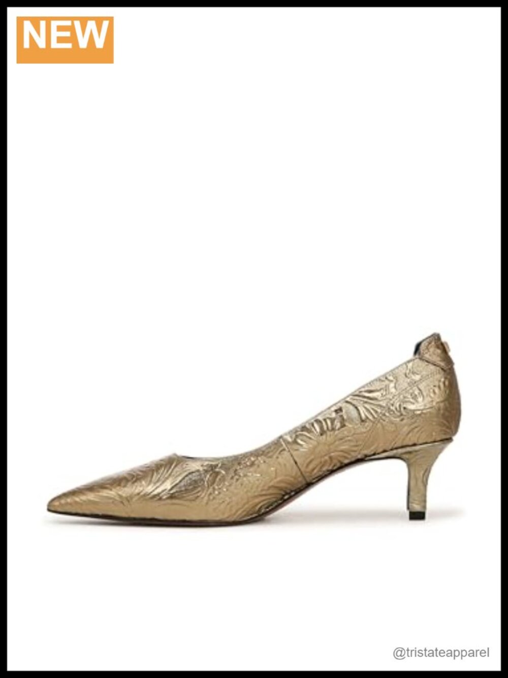 Leather Kitten Heel Pump Pointed Toe Slip-On Women's Business Casual Shoe